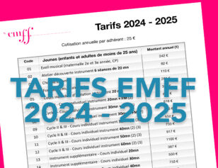 Les nouveaux tarifs 2024-2025